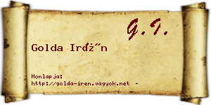 Golda Irén névjegykártya