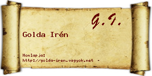Golda Irén névjegykártya
